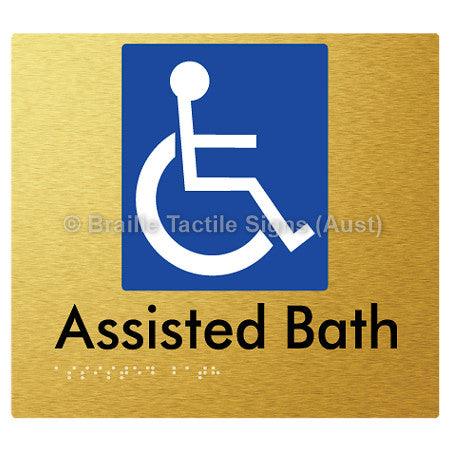 Braille Sign Assisted Bath - Braille Tactile Signs (Aust) - BTS152-aliG - Fully Custom Signs - Fast Shipping - High Quality - Australian Made &amp; Owned