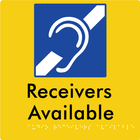 Braille Sign Audio Receivers Available - Braille Tactile Signs Aust. - BTS442-yel - Custom Signs - Fast Shipping - High Quality - Australian Made &amp; Owned