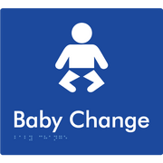 Braille Sign Baby Change - Braille Tactile Signs Aust. - BTS72-blu - Custom Signs - Fast Shipping - High Quality - Australian Made &amp; Owned