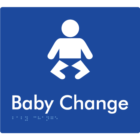 Braille Sign Baby Change - Braille Tactile Signs Aust. - BTS72-blu - Custom Signs - Fast Shipping - High Quality - Australian Made &amp; Owned