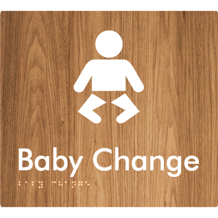 Braille Sign Baby Change - Braille Tactile Signs Aust. - BTS72-wdg - Custom Signs - Fast Shipping - High Quality - Australian Made &amp; Owned