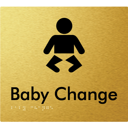 Braille Sign Baby Change - Braille Tactile Signs Aust. - BTS72-aliG - Custom Signs - Fast Shipping - High Quality - Australian Made &amp; Owned