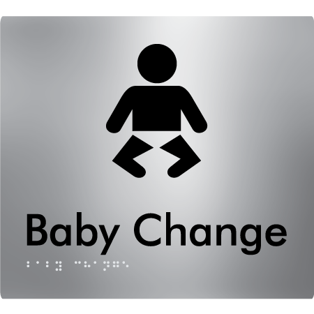 Braille Sign Baby Change - Braille Tactile Signs Aust. - BTS72-aliS - Custom Signs - Fast Shipping - High Quality - Australian Made &amp; Owned