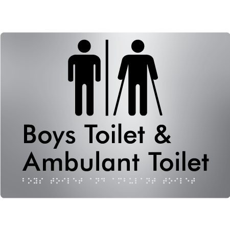 Braille Sign Boys Toilet & Ambulant Toilet with Air Lock - Braille Tactile Signs Aust. - BTS429-AL-aliS - Custom Signs - Fast Shipping - High Quality - Australian Made &amp; Owned