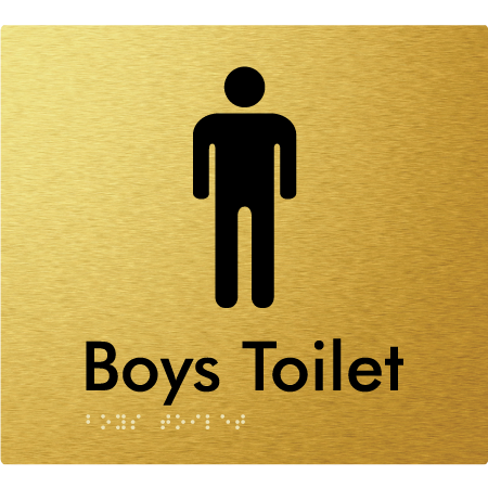 Braille Sign Boys Toilet - Braille Tactile Signs Aust. - BTS46n-aliG - Custom Signs - Fast Shipping - High Quality - Australian Made &amp; Owned