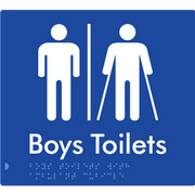 Braille Sign Boys Toilets with Ambulant Cubicle & Air Lock - Braille Tactile Signs Aust. - BTS427-AL-blu - Custom Signs - Fast Shipping - High Quality - Australian Made &amp; Owned