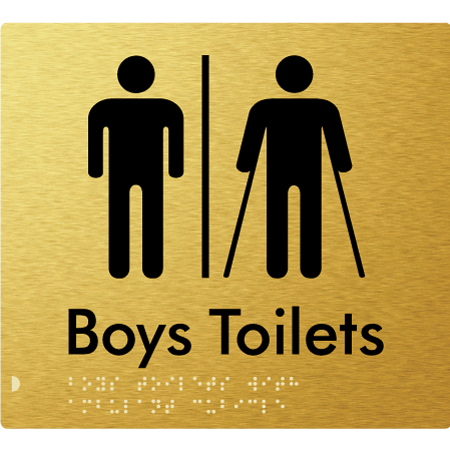 Braille Sign Boys Toilets with Ambulant Cubicle & Air Lock - Braille Tactile Signs Aust. - BTS427-AL-aliG - Custom Signs - Fast Shipping - High Quality - Australian Made &amp; Owned