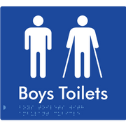 Braille Sign Boys Toilets with Ambulant Cubicle - Braille Tactile Signs Aust. - BTS427-blu - Custom Signs - Fast Shipping - High Quality - Australian Made &amp; Owned