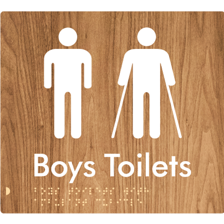 Braille Sign Boys Toilets with Ambulant Cubicle - Braille Tactile Signs Aust. - BTS427-wdg - Custom Signs - Fast Shipping - High Quality - Australian Made &amp; Owned