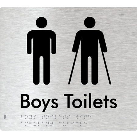 Braille Sign Boys Toilets with Ambulant Cubicle - Braille Tactile Signs Aust. - BTS427-aliB - Custom Signs - Fast Shipping - High Quality - Australian Made &amp; Owned