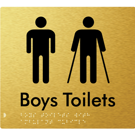 Braille Sign Boys Toilets with Ambulant Cubicle - Braille Tactile Signs Aust. - BTS427-aliG - Custom Signs - Fast Shipping - High Quality - Australian Made &amp; Owned