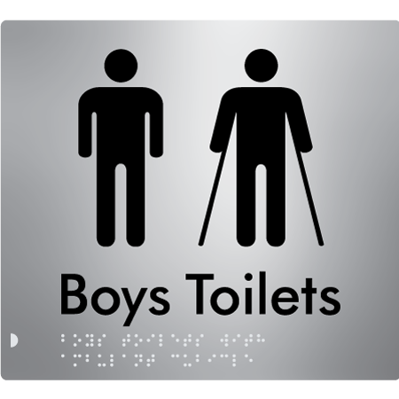 Braille Sign Boys Toilets with Ambulant Cubicle - Braille Tactile Signs Aust. - BTS427-aliS - Custom Signs - Fast Shipping - High Quality - Australian Made &amp; Owned