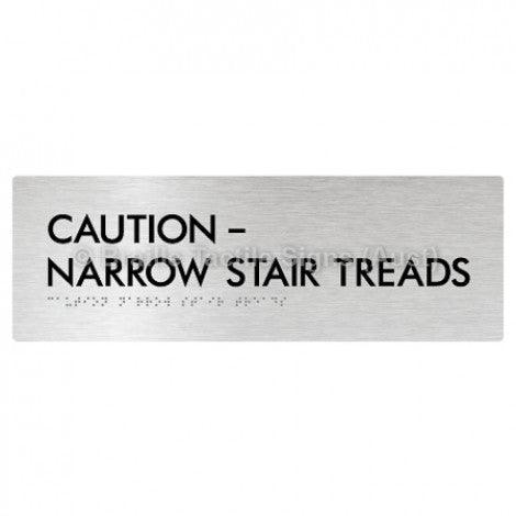 Braille Sign CAUTION–NARROW STAIR TREADS - Braille Tactile Signs (Aust) - BTS56-aliB - Fully Custom Signs - Fast Shipping - High Quality - Australian Made &amp; Owned