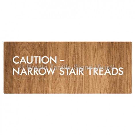 Braille Sign CAUTION–NARROW STAIR TREADS - Braille Tactile Signs (Aust) - BTS56-wdg - Fully Custom Signs - Fast Shipping - High Quality - Australian Made &amp; Owned
