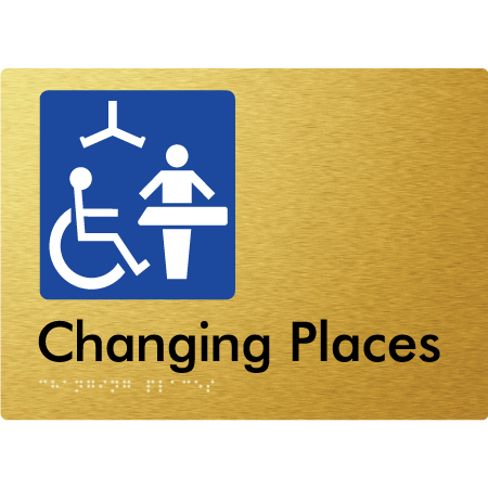 Braille Sign Changing Places (Certification Required) - Braille Tactile Signs Aust. - BTS285-aliG - Custom Signs - Fast Shipping - High Quality - Australian Made &amp; Owned