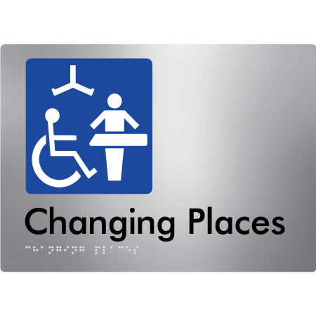Braille Sign Changing Places (Certification Required) - Braille Tactile Signs Aust. - BTS285-aliS - Custom Signs - Fast Shipping - High Quality - Australian Made &amp; Owned