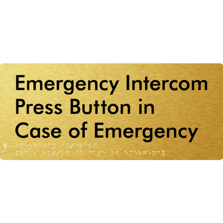 Braille Sign Emergency Intercom Press Button - Braille Tactile Signs Aust. - BTS369-aliG - Custom Signs - Fast Shipping - High Quality - Australian Made &amp; Owned