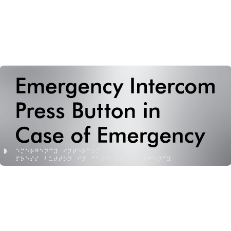 Braille Sign Emergency Intercom Press Button - Braille Tactile Signs Aust. - BTS369-aliS - Custom Signs - Fast Shipping - High Quality - Australian Made &amp; Owned