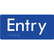 Braille Sign Entry - Braille Tactile Signs Aust. - BTS40-blu - Custom Signs - Fast Shipping - High Quality - Australian Made &amp; Owned