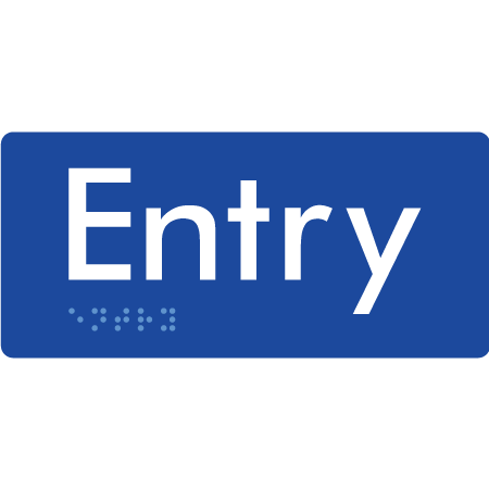 Braille Sign Entry - Braille Tactile Signs Aust. - BTS40-blu - Custom Signs - Fast Shipping - High Quality - Australian Made &amp; Owned