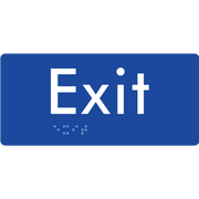Braille Sign Exit - Braille Tactile Signs Aust. - BTS21-blu - Custom Signs - Fast Shipping - High Quality - Australian Made &amp; Owned