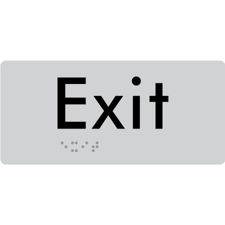 Braille Sign Exit - Braille Tactile Signs Aust. - BTS21-slv - Custom Signs - Fast Shipping - High Quality - Australian Made &amp; Owned