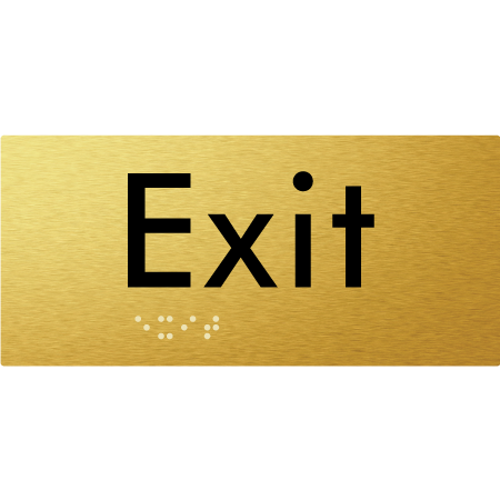 Braille Sign Exit - Braille Tactile Signs Aust. - BTS21-aliG - Custom Signs - Fast Shipping - High Quality - Australian Made &amp; Owned