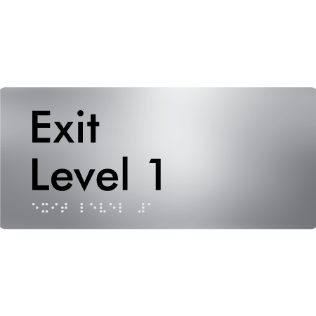 Braille Sign Exit Level 1 - Braille Tactile Signs Aust. - BTS270-01-aliS - Custom Signs - Fast Shipping - High Quality - Australian Made &amp; Owned