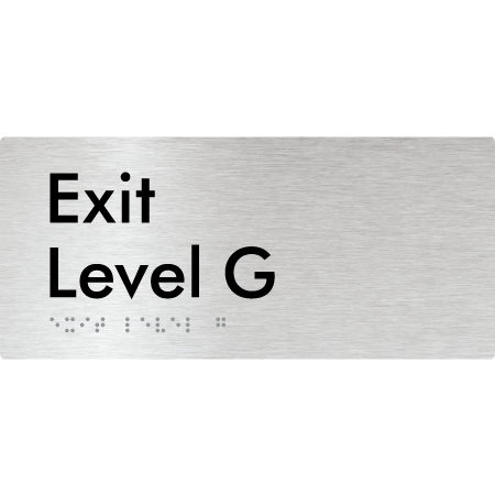 Braille Sign Exit Level G - Braille Tactile Signs Aust. - BTS270-G-aliB - Custom Signs - Fast Shipping - High Quality - Australian Made &amp; Owned