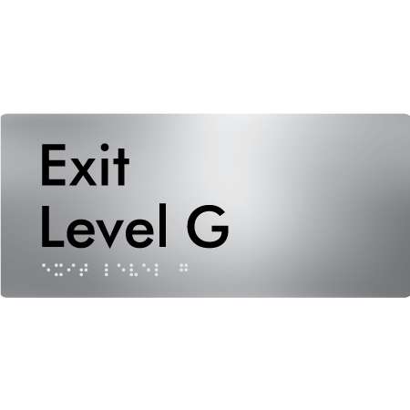 Braille Sign Exit Level G - Braille Tactile Signs Aust. - BTS270-G-aliS - Custom Signs - Fast Shipping - High Quality - Australian Made &amp; Owned