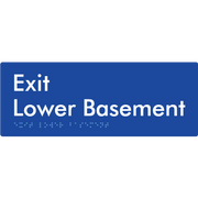 Braille Sign Exit Level Lower Basement - Braille Tactile Signs Aust. - BTS270-LBM-blu - Custom Signs - Fast Shipping - High Quality - Australian Made &amp; Owned