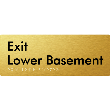 Braille Sign Exit Level Lower Basement - Braille Tactile Signs Aust. - BTS270-LBM-aliG - Custom Signs - Fast Shipping - High Quality - Australian Made &amp; Owned