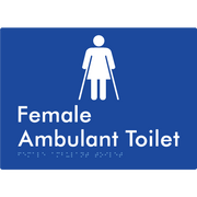 Braille Sign Female Ambulant Toilet - Braille Tactile Signs Aust. - BTS222n-blu - Custom Signs - Fast Shipping - High Quality - Australian Made &amp; Owned