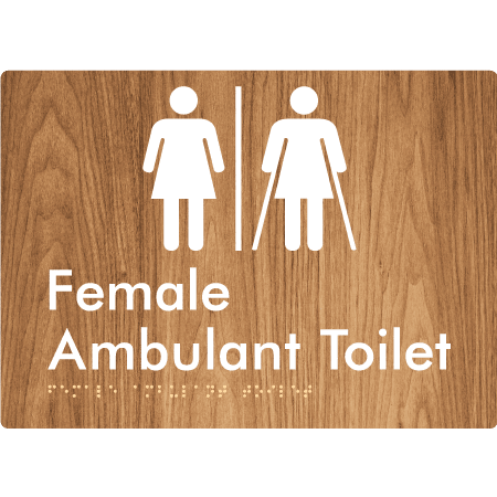 Braille Sign Female Ambulant Toilet with Air Lock - Braille Tactile Signs Aust. - BTS395-AL-wdg - Custom Signs - Fast Shipping - High Quality - Australian Made &amp; Owned