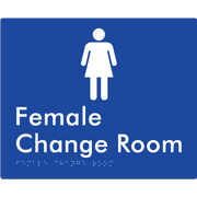 Braille Sign Female Change Room - Braille Tactile Signs Aust. - BTS09n-blu - Custom Signs - Fast Shipping - High Quality - Australian Made &amp; Owned