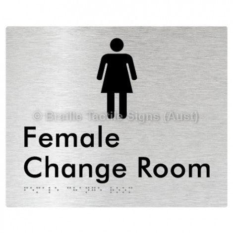 Female Change Room - Braille Tactile Signs (Aust) - BTS09n-aliB - Fully Custom Signs - Fast Shipping - High Quality