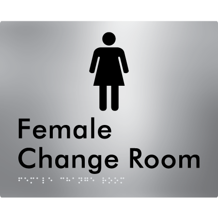 Braille Sign Female Change Room - Braille Tactile Signs Aust. - BTS09n-aliS - Custom Signs - Fast Shipping - High Quality - Australian Made &amp; Owned