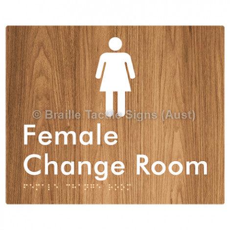 Female Change Room - Braille Tactile Signs (Aust) - BTS09n-wdg - Fully Custom Signs - Fast Shipping - High Quality