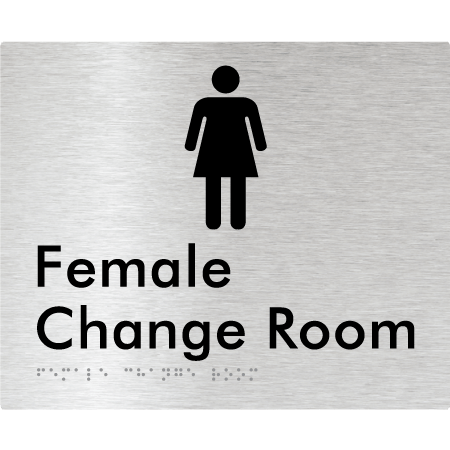 Braille Sign Female Change Room - Braille Tactile Signs Aust. - BTS09n-aliB - Custom Signs - Fast Shipping - High Quality - Australian Made &amp; Owned