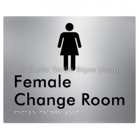 Female Change Room - Braille Tactile Signs (Aust) - BTS09n-aliS - Fully Custom Signs - Fast Shipping - High Quality