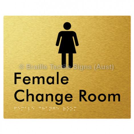 Female Change Room - Braille Tactile Signs (Aust) - BTS09n-aliG - Fully Custom Signs - Fast Shipping - High Quality