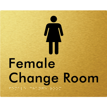 Braille Sign Female Change Room - Braille Tactile Signs Aust. - BTS09n-aliG - Custom Signs - Fast Shipping - High Quality - Australian Made &amp; Owned