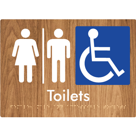 Braille Sign Female, Male & Accessible Toilets With Air Lock - Braille Tactile Signs Aust. - BTS407-AL-wdg - Custom Signs - Fast Shipping - High Quality - Australian Made &amp; Owned