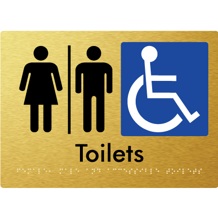 Braille Sign Female, Male & Accessible Toilets With Air Lock - Braille Tactile Signs Aust. - BTS407-AL-aliG - Custom Signs - Fast Shipping - High Quality - Australian Made &amp; Owned