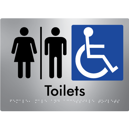 Braille Sign Female, Male & Accessible Toilets With Air Lock - Braille Tactile Signs Aust. - BTS407-AL-aliS - Custom Signs - Fast Shipping - High Quality - Australian Made &amp; Owned