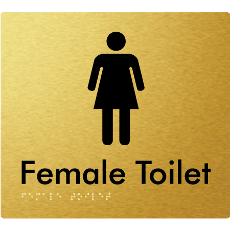 Braille Sign Female Toilet - Braille Tactile Signs Aust. - BTS01n-aliG - Custom Signs - Fast Shipping - High Quality - Australian Made &amp; Owned