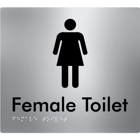 Braille Sign Female Toilet - Braille Tactile Signs Aust. - BTS01n-aliS - Custom Signs - Fast Shipping - High Quality - Australian Made &amp; Owned