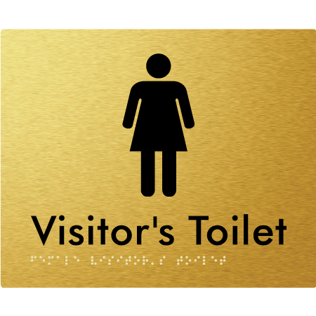 Braille Sign Female Visitors Toilet - Braille Tactile Signs Aust. - BTS99-aliG - Custom Signs - Fast Shipping - High Quality - Australian Made &amp; Owned