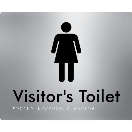 Braille Sign Female Visitors Toilet - Braille Tactile Signs Aust. - BTS99-aliS - Custom Signs - Fast Shipping - High Quality - Australian Made &amp; Owned