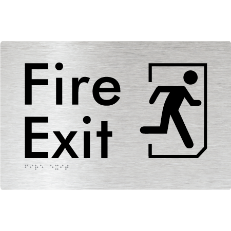 Braille Sign Fire Exit - Braille Tactile Signs Aust. - BTS107-aliB - Custom Signs - Fast Shipping - High Quality - Australian Made &amp; Owned